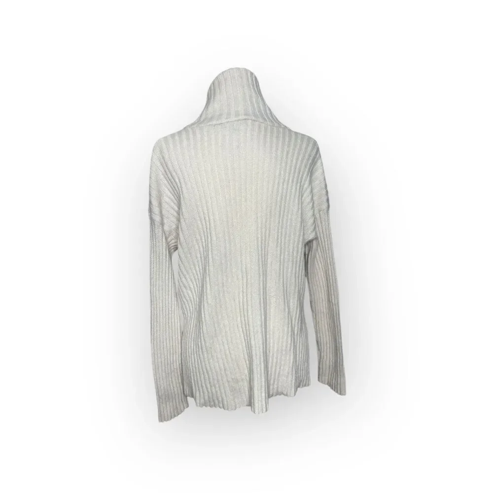 Theory Everly Slit Sweater in Merino Wool & Cashmere Cream Size Large - Picture 4 of 11